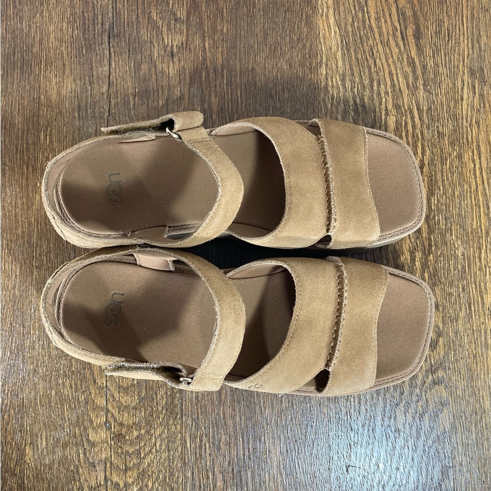 New Ugg New Heights Slingback Chunky Suede Sandal Women’s Various Sizes Chestnut - Picture 5 of 10